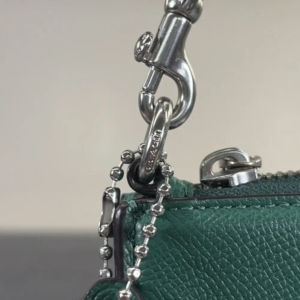 COACH Pouch Bag With Signature Canvas Detail Green Logo Mini Shoulder Bag Chrty